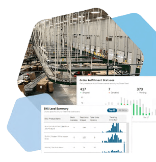 retail ecommerce fulfillment center, screens of order fulfillment data